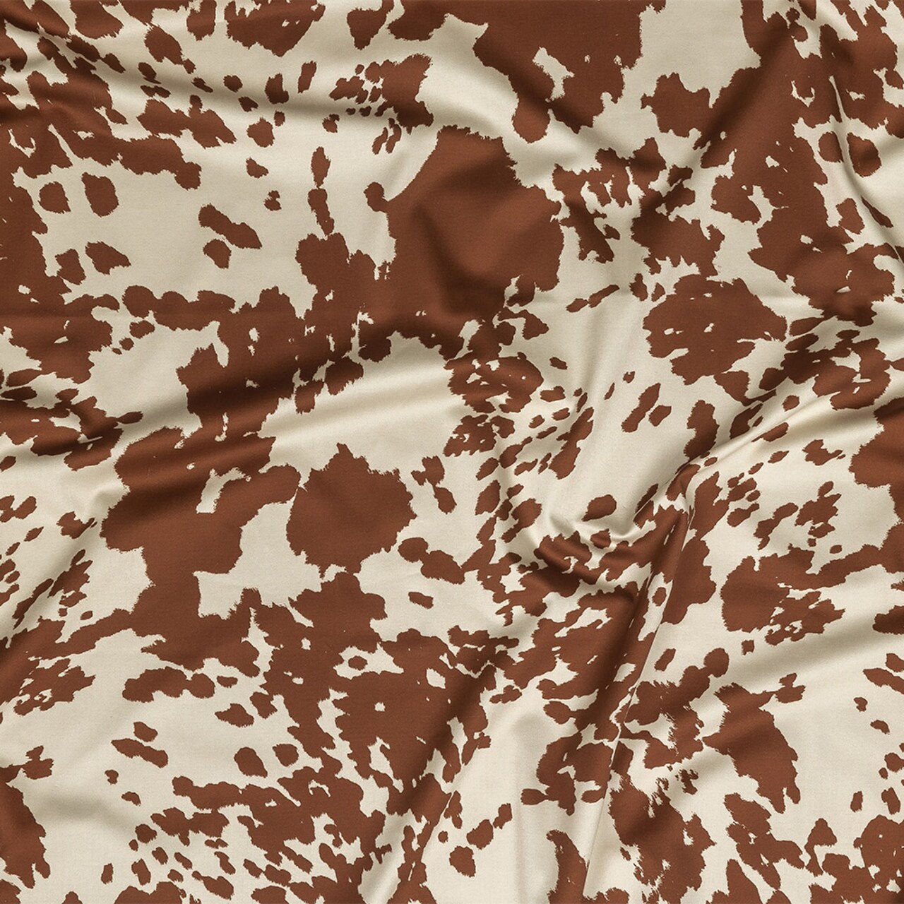 1 Yard Brown Patina Bovine Best Stretch Cotton Sateen Abstract Fabric